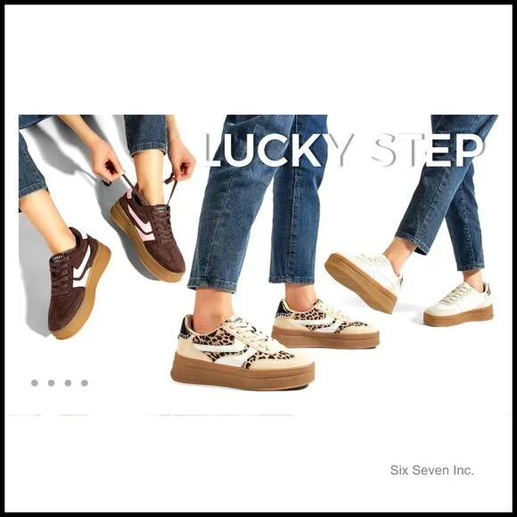 Platform Sneakers Retro Fashion Thick Rubber Sole Comfortable Tennis Skate